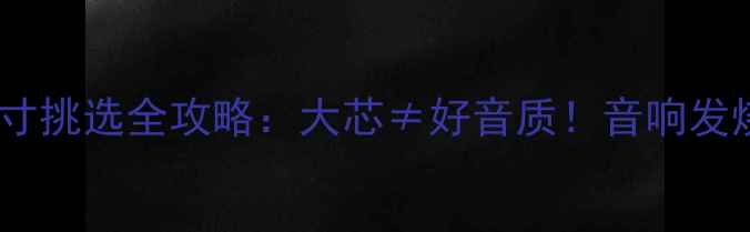 图片 ✨低音喇叭芯尺寸挑选全攻略：大芯≠好音质！音响发烧友必看指南🔥1