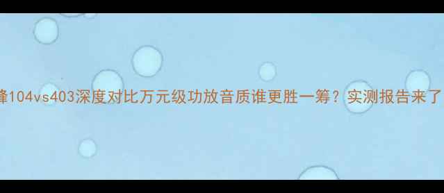 图片 ✨先锋104vs403深度对比万元级功放音质谁更胜一筹？实测报告来了！🎵2