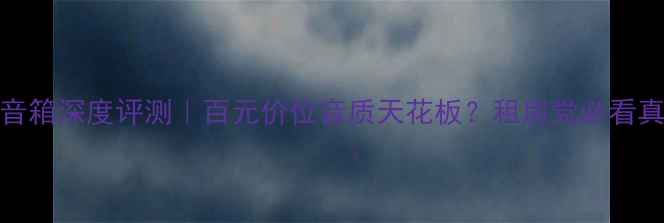 图片 ✨天朗607音箱深度评测｜百元价位音质天花板？租房党必看真香现场🎵1