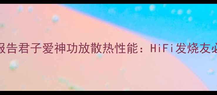 图片 ✨实测报告君子爱神功放散热性能：HiFi发烧友必看！💥