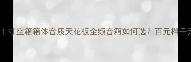 图片 ✨实测真香！十寸空箱箱体音质天花板全频音箱如何选？百元档千元音质全！🎵1