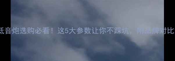 图片 ✨家用低音炮选购必看！这5大参数让你不踩坑，附品牌对比清单✨1