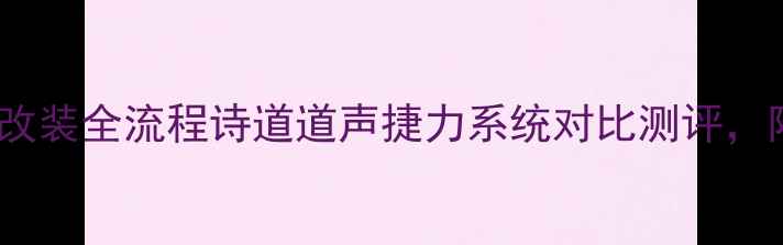 图片 ✨汉兰达音响改装全流程诗道道声捷力系统对比测评，附避坑指南🔥1