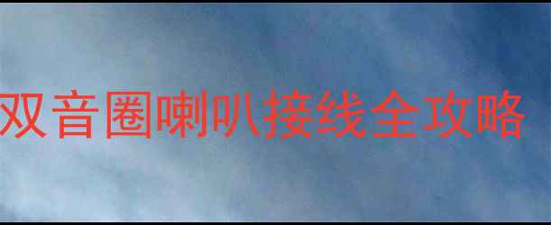 图片 ✨汽车音响改装新手必看｜双音圈喇叭接线全攻略（附分步图解+避坑指南）🔧