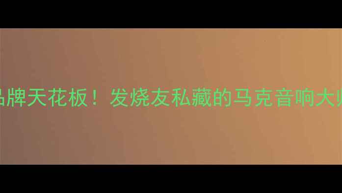 图片 ✨美国音响品牌天花板！发烧友私藏的马克音响大师黑科技全🎵