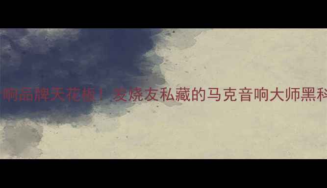 图片 ✨美国音响品牌天花板！发烧友私藏的马克音响大师黑科技全🎵2