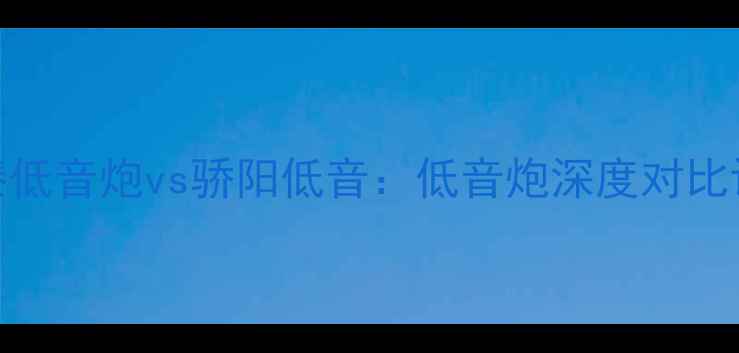 图片 ✨老秦低音炮vs骄阳低音：低音炮深度对比评测🎵