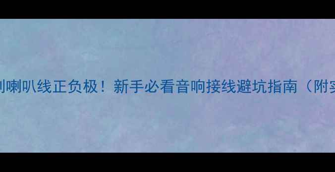 图片 万用表秒判喇叭线正负极！新手必看音响接线避坑指南（附实测视频）