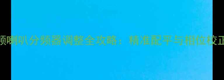 图片 三分频喇叭分频器调整全攻略：精准配平与相位校正技巧