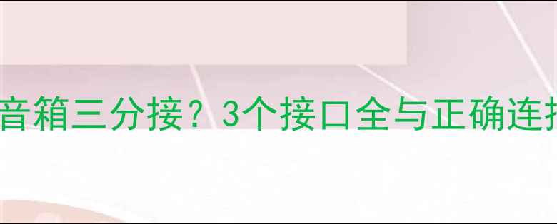图片 三分频音箱三分接？3个接口全与正确连接方法1
