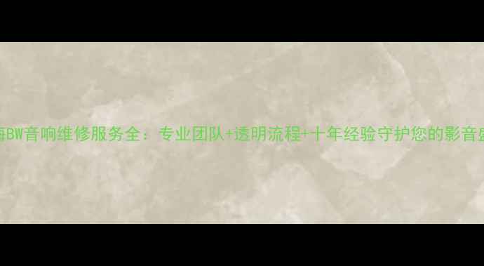 图片 上海BW音响维修服务全：专业团队+透明流程+十年经验守护您的影音盛宴