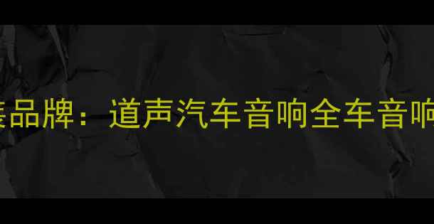 图片 上海专业汽车音响改装品牌：道声汽车音响全车音响升级技术与方案推荐1