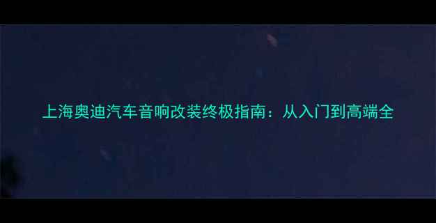 图片 上海奥迪汽车音响改装终极指南：从入门到高端全