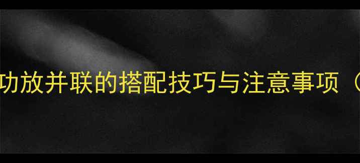 图片 不同品牌音箱功放并联的搭配技巧与注意事项（附实测案例）