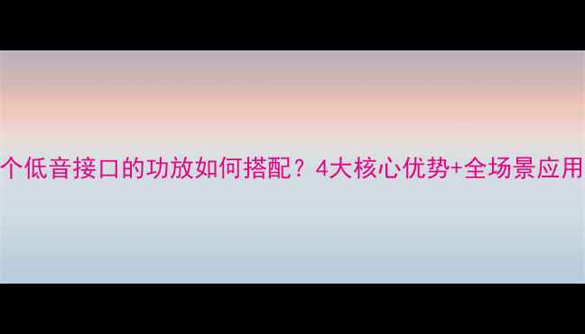图片 专业4个低音接口的功放如何搭配？4大核心优势+全场景应用指南1