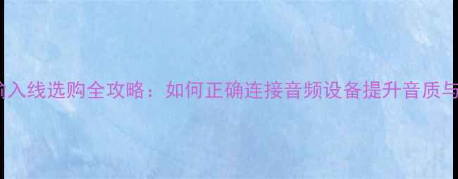 图片 专业功放输入线选购全攻略：如何正确连接音频设备提升音质与稳定性？2
