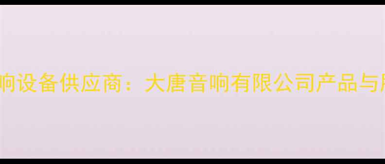 图片 专业音响设备供应商：大唐音响有限公司产品与服务全2