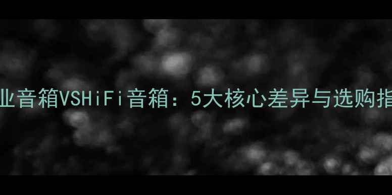 图片 专业音箱VSHiFi音箱：5大核心差异与选购指南