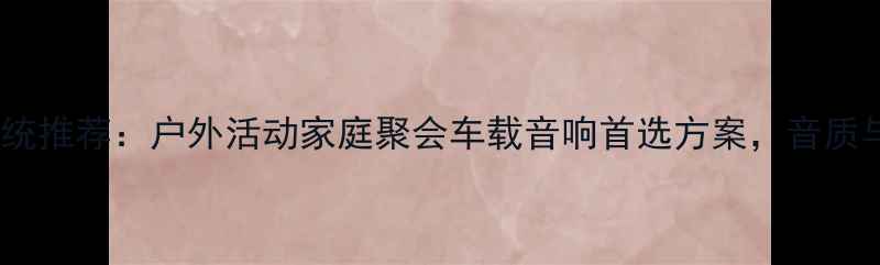 图片 专业高端移动音响系统推荐：户外活动家庭聚会车载音响首选方案，音质与便携性的完美平衡1
