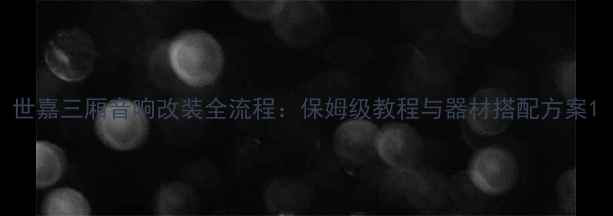 图片 世嘉三厢音响改装全流程：保姆级教程与器材搭配方案1
