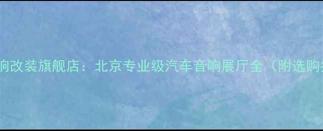 图片 东升音响改装旗舰店：北京专业级汽车音响展厅全（附选购指南）1