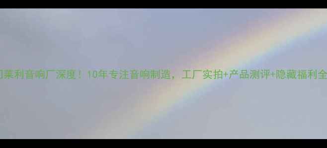 图片 东莞虎门莱利音响厂深度！10年专注音响制造，工厂实拍+产品测评+隐藏福利全公开🔥2