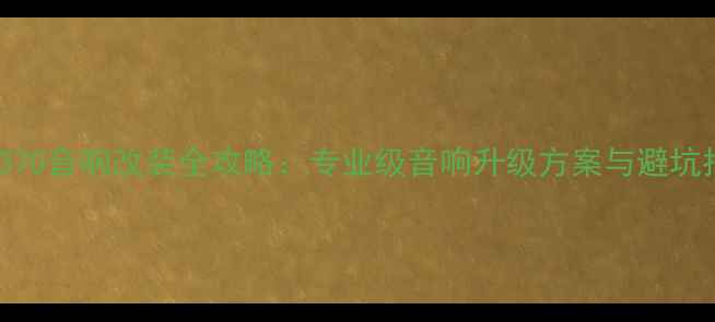 图片 东风370音响改装全攻略：专业级音响升级方案与避坑指南2
