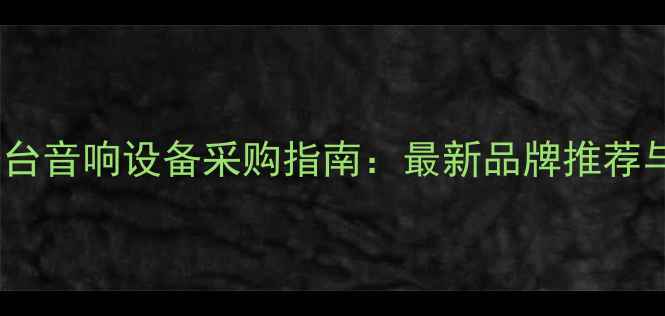 图片 中亚地区舞台音响设备采购指南：最新品牌推荐与价格对比1