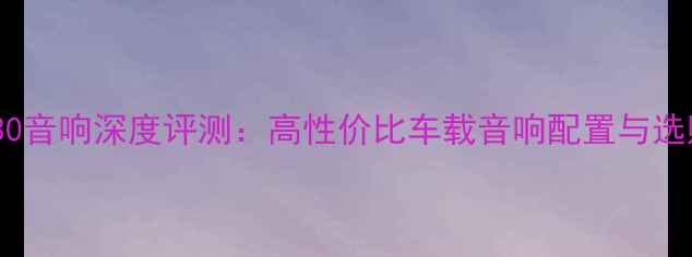 图片 中华H330音响深度评测：高性价比车载音响配置与选购指南1