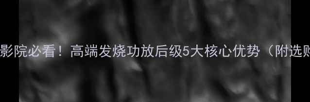 图片 中国家庭影院必看！高端发烧功放后级5大核心优势（附选购指南）2