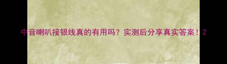 图片 中音喇叭接银线真的有用吗？实测后分享真实答案！2