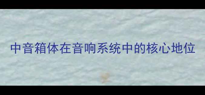 图片 中音箱体在音响系统中的核心地位