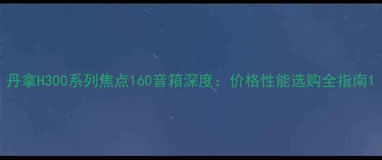 图片 丹拿H300系列焦点160音箱深度：价格性能选购全指南1