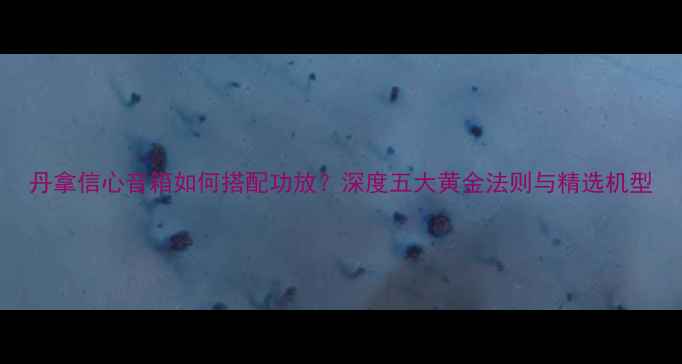 图片 丹拿信心音箱如何搭配功放？深度五大黄金法则与精选机型