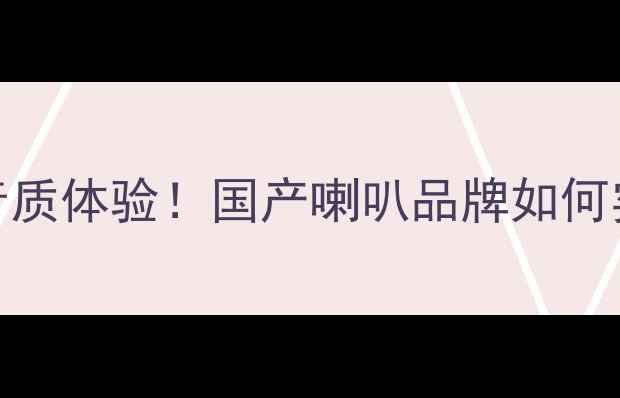 图片 丹拿同款音质体验！国产喇叭品牌如何实现高保真