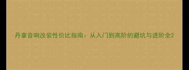图片 丹拿音响改装性价比指南：从入门到高阶的避坑与进阶全2
