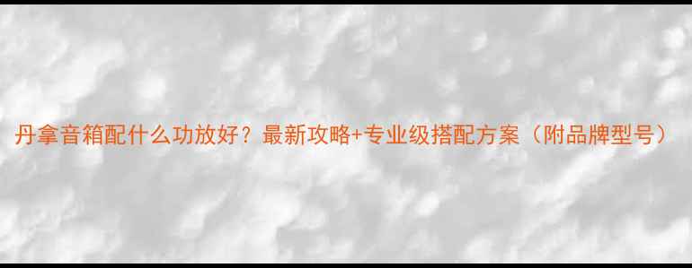 图片 丹拿音箱配什么功放好？最新攻略+专业级搭配方案（附品牌型号）