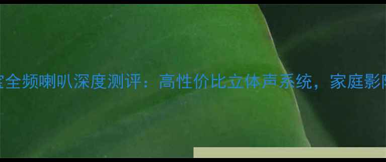 图片 丹麦绅士宝全频喇叭深度测评：高性价比立体声系统，家庭影院终极方案