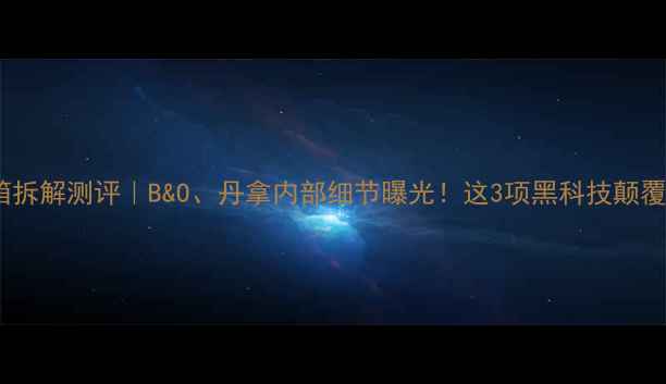 图片 丹麦音箱拆解测评｜B&O、丹拿内部细节曝光！这3项黑科技颠覆认知🎵1