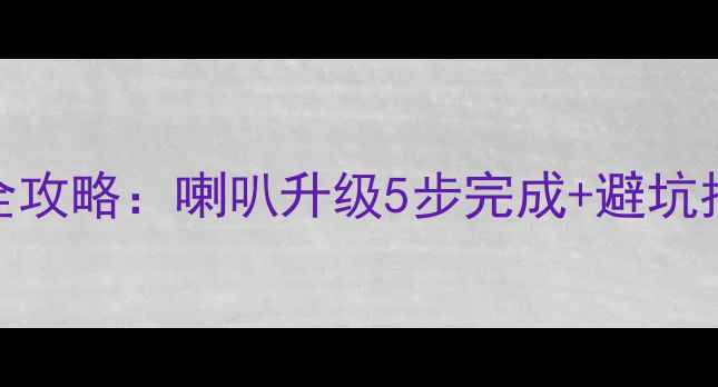 图片 乐风汽车音响改装全攻略：喇叭升级5步完成+避坑指南（含实测数据）