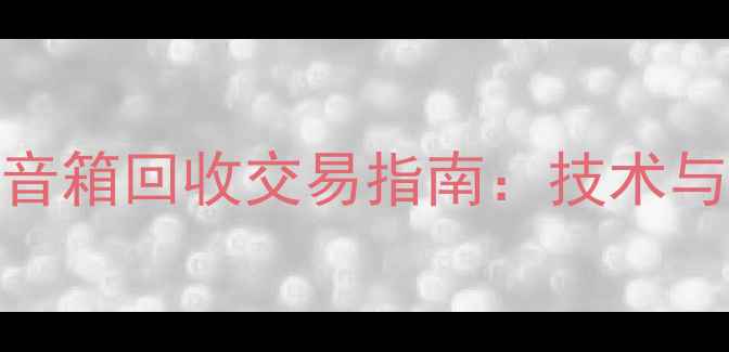 图片 二手励磁式15寸音箱回收交易指南：技术与选购避坑全攻略