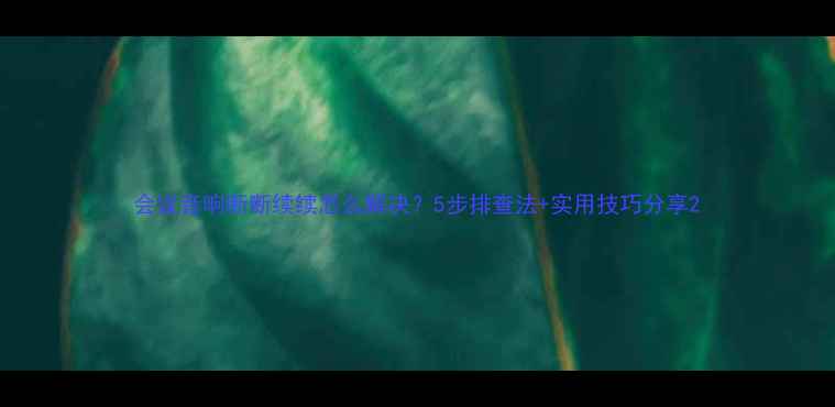 图片 会议音响断断续续怎么解决？5步排查法+实用技巧分享2