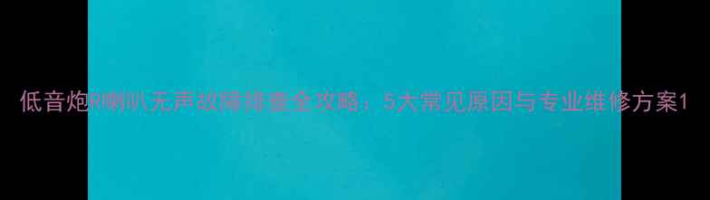 图片 低音炮R喇叭无声故障排查全攻略：5大常见原因与专业维修方案1
