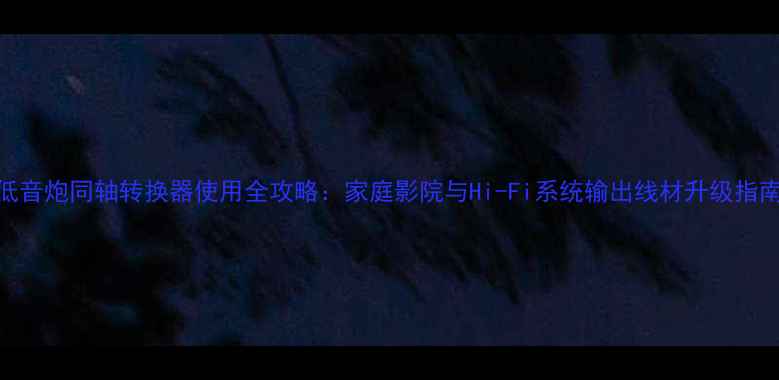 图片 低音炮同轴转换器使用全攻略：家庭影院与Hi-Fi系统输出线材升级指南