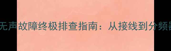 图片 低音炮同轴输出无声故障终极排查指南：从接线到分频器的6步修复方案