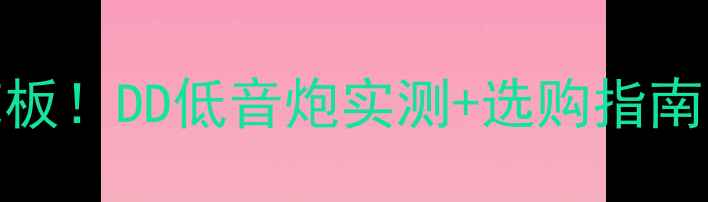 图片 低音炮听人声天花板！DD低音炮实测+选购指南（附隐藏福利）🎵