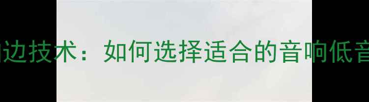 图片 低音炮拍边技术：如何选择适合的音响低音单元？1