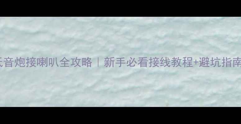 图片 低音炮接喇叭全攻略｜新手必看接线教程+避坑指南1