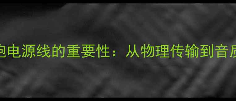 图片 低音炮电源线的重要性：从物理传输到音质保障