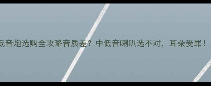 图片 低音炮选购全攻略音质差？中低音喇叭选不对，耳朵受罪！1